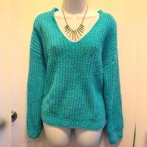 NWT Express Teal Blue Comfy Sweater M Medium